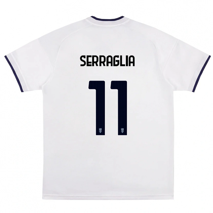 Danxen Børn Lucas Serraglia #11 Hvid Rød Kongelig Blå Udebane Spillertrøjer 2026/27 Trøje T-Shirt