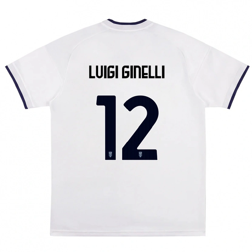 Danxen Børn Lorenzo Luigi Ginelli #12 Hvid Rød Kongelig Blå Udebane Spillertrøjer 2026/27 Trøje T-Shirt