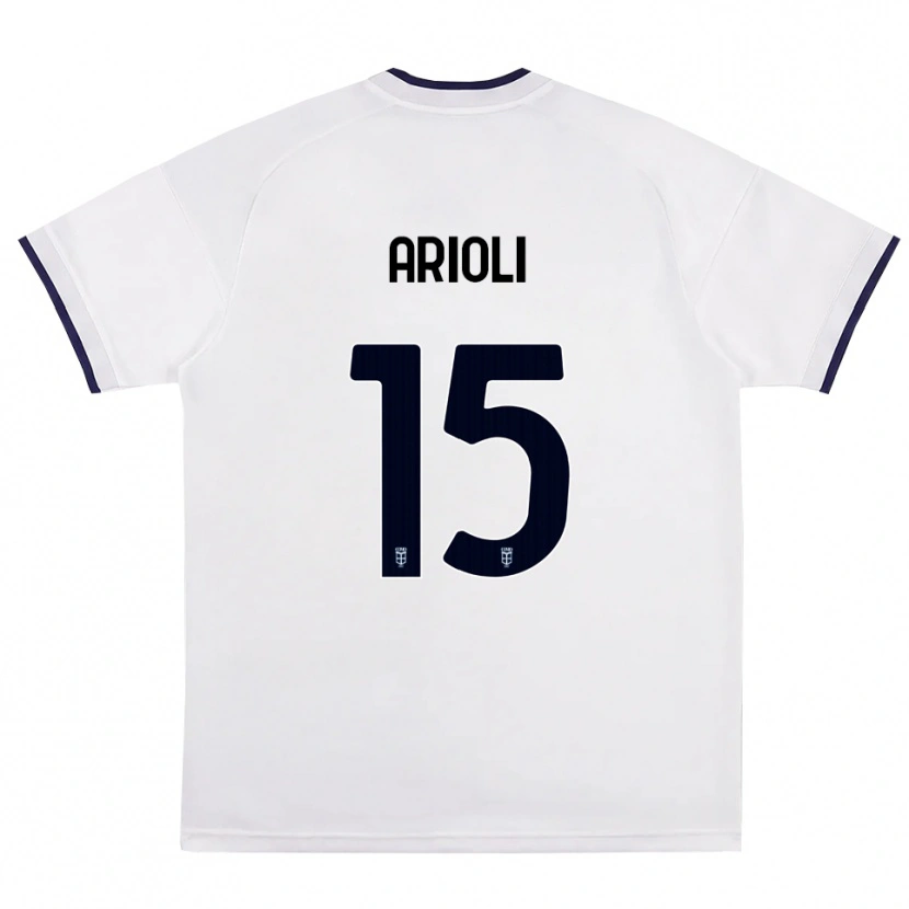 Danxen Børn Mattia Arioli #15 Hvid Rød Kongelig Blå Udebane Spillertrøjer 2026/27 Trøje T-Shirt