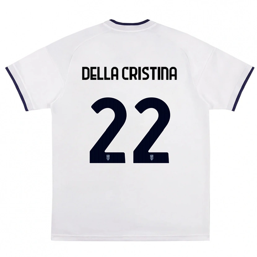 Danxen Børn Stefano Della Cristina #22 Hvid Rød Kongelig Blå Udebane Spillertrøjer 2026/27 Trøje T-Shirt