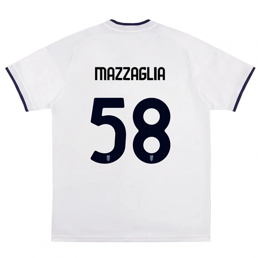 Danxen Børn Giuseppe Mazzaglia #58 Hvid Rød Kongelig Blå Udebane Spillertrøjer 2026/27 Trøje T-Shirt
