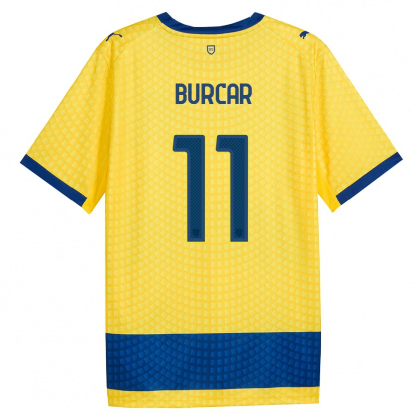 Danxen Børn Andrija Burcar #11 Gul Blå Sort Udebane Spillertrøjer 2026/27 Trøje T-Shirt
