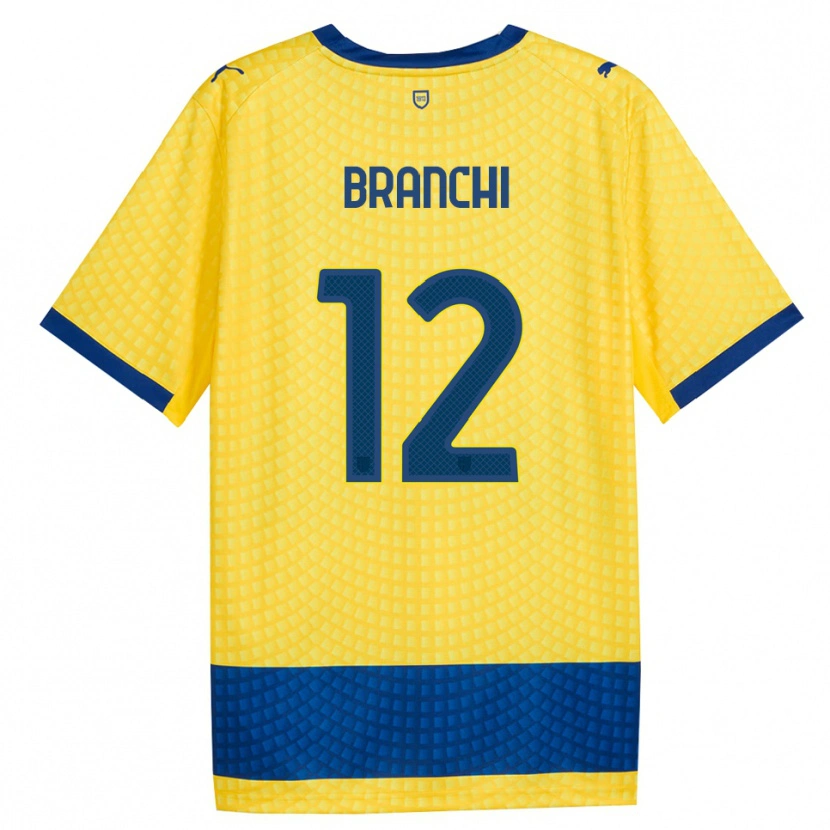 Danxen Børn Ferruccio Branchi #12 Gul Blå Sort Udebane Spillertrøjer 2026/27 Trøje T-Shirt