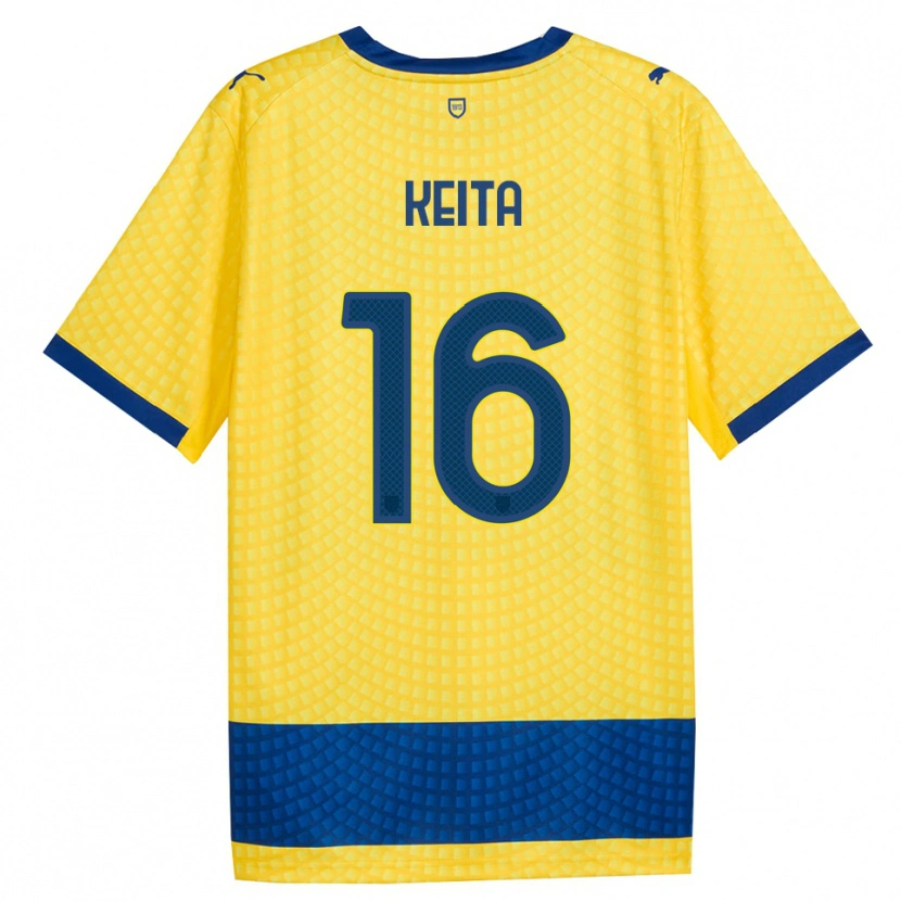 Danxen Børn Mandela Keita #16 Gul Blå Sort Udebane Spillertrøjer 2026/27 Trøje T-Shirt