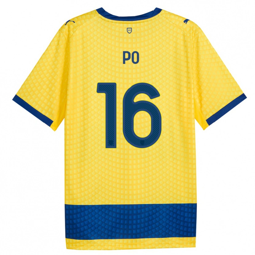 Danxen Børn Federico Po #16 Gul Blå Sort Udebane Spillertrøjer 2026/27 Trøje T-Shirt