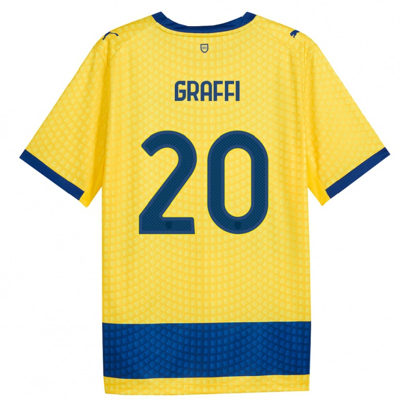Danxen Børn Jacopo Graffi #20 Gul Blå Sort Udebane Spillertrøjer 2026/27 Trøje T-Shirt
