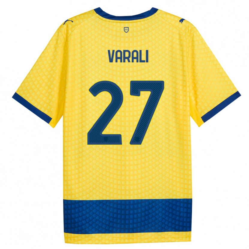 Danxen Børn Ludovico Varali #27 Gul Blå Sort Udebane Spillertrøjer 2026/27 Trøje T-Shirt