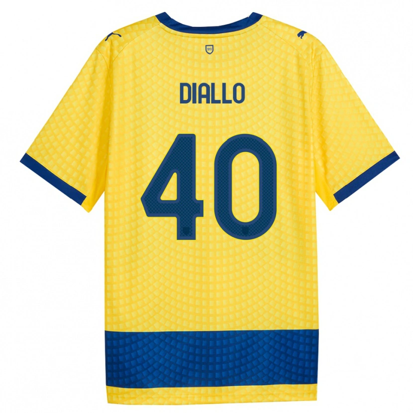 Danxen Børn Djibril Diallo #40 Gul Blå Sort Udebane Spillertrøjer 2026/27 Trøje T-Shirt