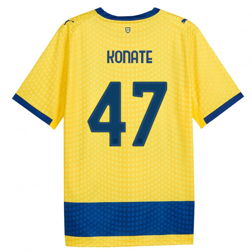 Danxen Børn Abdou-Salam Konate #47 Gul Blå Sort Udebane Spillertrøjer 2026/27 Trøje T-Shirt