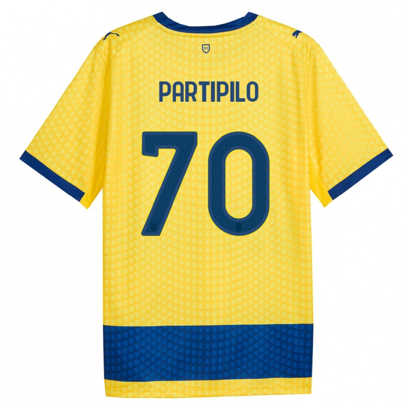 Danxen Børn Anthony Partipilo #70 Gul Blå Sort Udebane Spillertrøjer 2026/27 Trøje T-Shirt