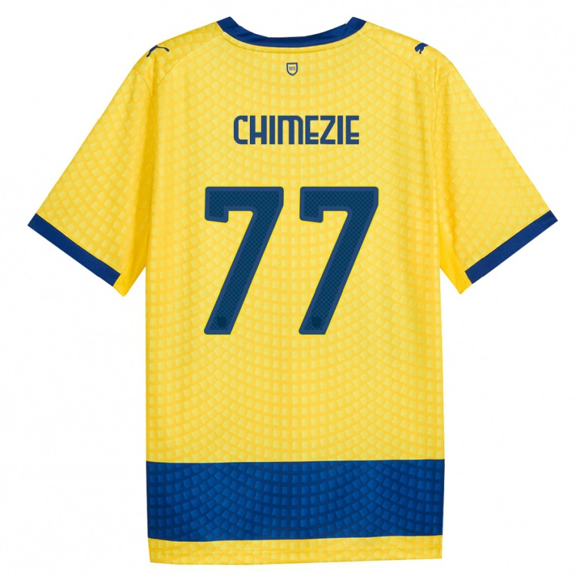 Danxen Børn Giorgio Chimezie #77 Gul Blå Sort Udebane Spillertrøjer 2026/27 Trøje T-Shirt