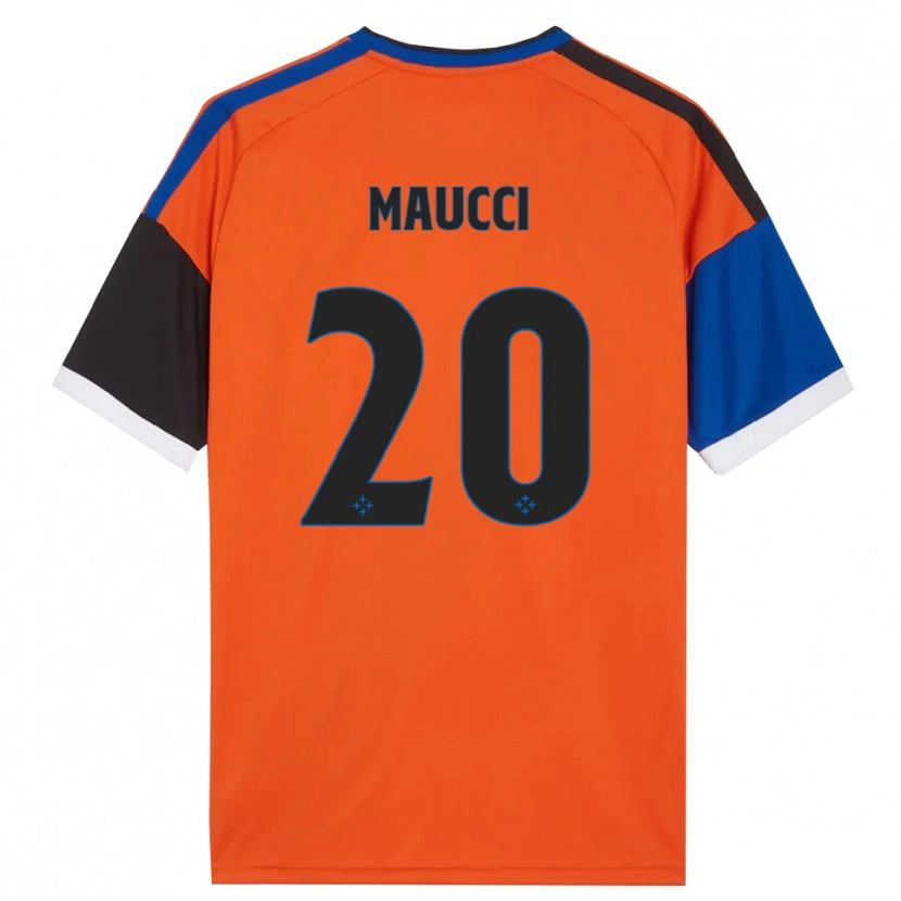 Danxen Børn Giacomo Maucci #20 Orange Blå Sort Hvid Udebane Spillertrøjer 2026/27 Trøje T-Shirt