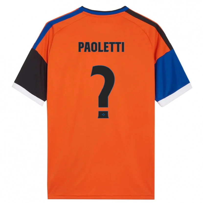 Danxen Børn Tommaso Paoletti #0 Orange Blå Sort Hvid Udebane Spillertrøjer 2026/27 Trøje T-Shirt