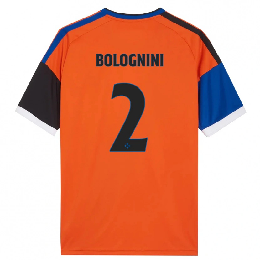Danxen Børn Andrea Bolognini #2 Orange Blå Sort Hvid Udebane Spillertrøjer 2026/27 Trøje T-Shirt