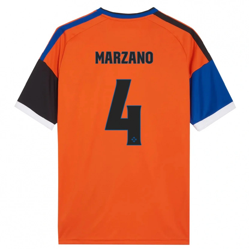 Danxen Børn Michelangelo Marzano #4 Orange Blå Sort Hvid Udebane Spillertrøjer 2026/27 Trøje T-Shirt