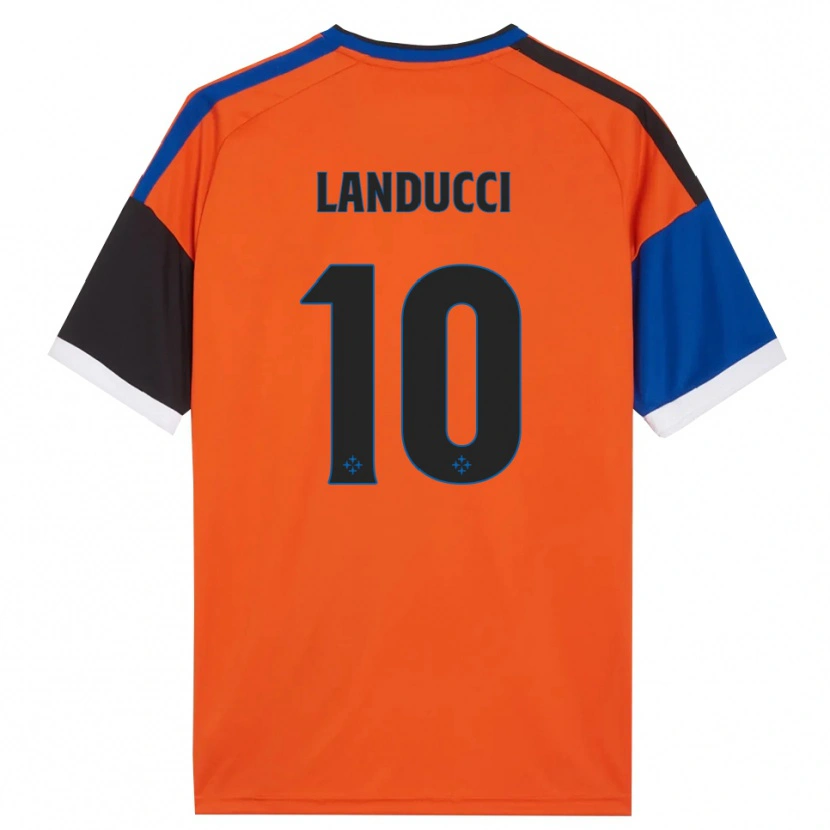 Danxen Børn Umberto Landucci #10 Orange Blå Sort Hvid Udebane Spillertrøjer 2026/27 Trøje T-Shirt