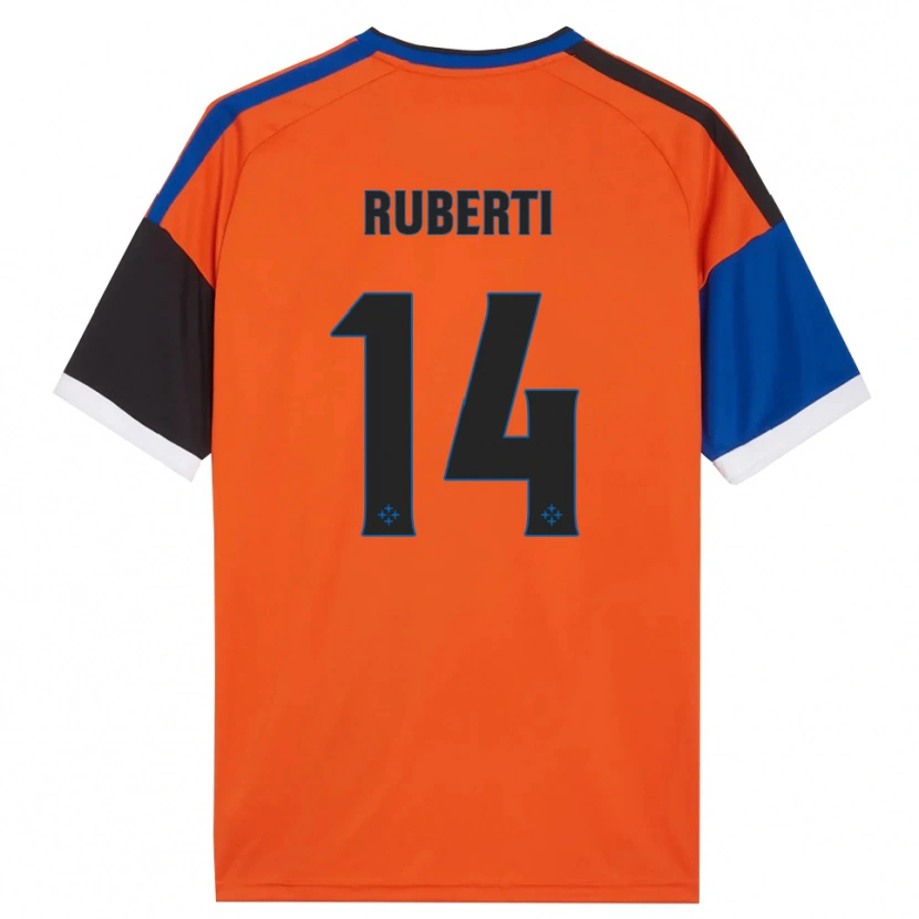 Danxen Børn Brando Ruberti #14 Orange Blå Sort Hvid Udebane Spillertrøjer 2026/27 Trøje T-Shirt