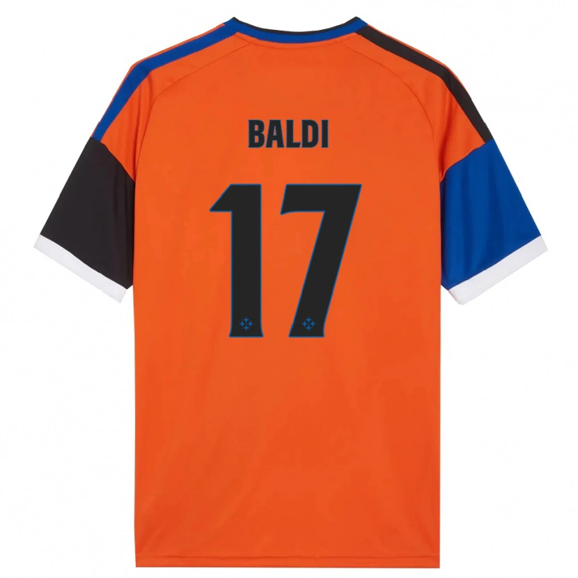 Danxen Børn Andrea Baldi #17 Orange Blå Sort Hvid Udebane Spillertrøjer 2026/27 Trøje T-Shirt