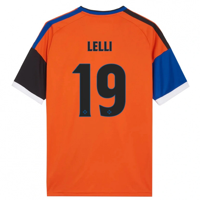Danxen Børn Roberto Lelli #19 Orange Blå Sort Hvid Udebane Spillertrøjer 2026/27 Trøje T-Shirt