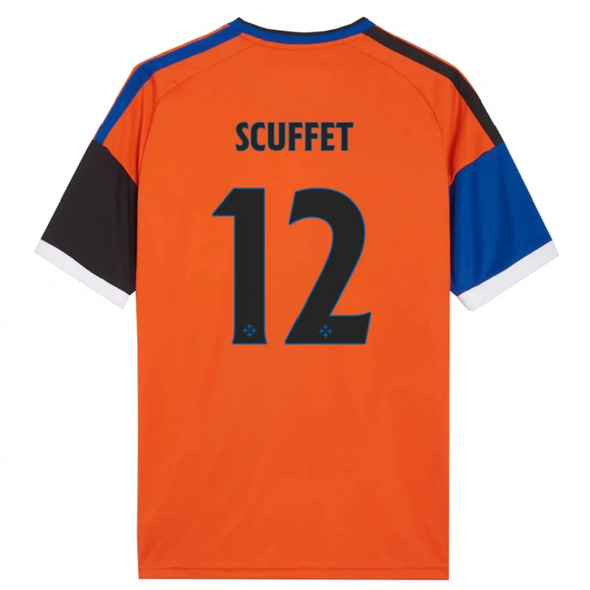 Danxen Børn Simone Scuffet #12 Orange Blå Sort Hvid Udebane Spillertrøjer 2026/27 Trøje T-Shirt