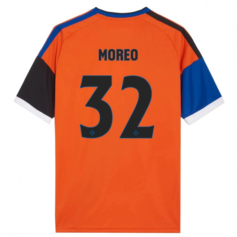 Danxen Børn Stefano Moreo #32 Orange Blå Sort Hvid Udebane Spillertrøjer 2026/27 Trøje T-Shirt