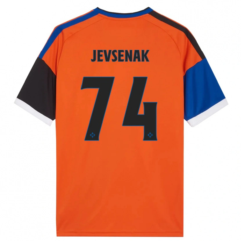 Danxen Børn Zan Jevsenak #74 Orange Blå Sort Hvid Udebane Spillertrøjer 2026/27 Trøje T-Shirt