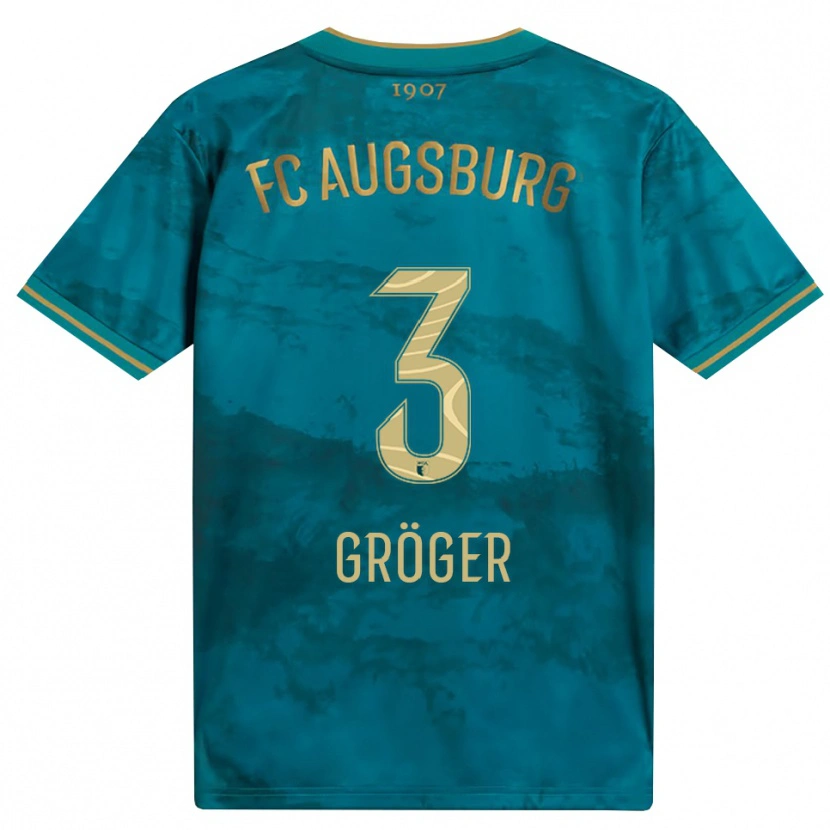 Danxen Børn Elias Gröger #3 Grøn Brun Udebane Spillertrøjer 2026/27 Trøje T-Shirt