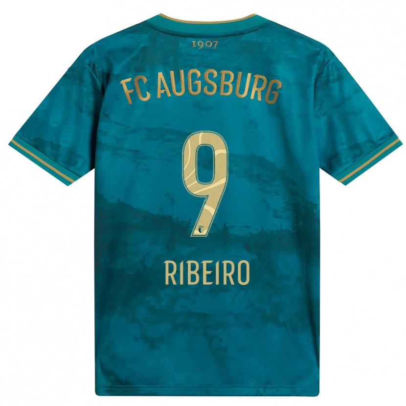 Danxen Børn Rodrigo Ribeiro #9 Grøn Brun Udebane Spillertrøjer 2026/27 Trøje T-Shirt