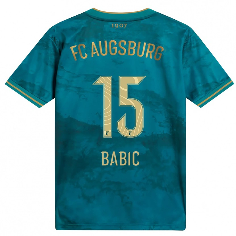 Danxen Børn David Babic #15 Grøn Brun Udebane Spillertrøjer 2026/27 Trøje T-Shirt