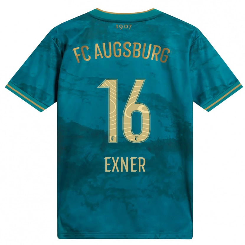 Danxen Børn Ben Exner #16 Grøn Brun Udebane Spillertrøjer 2026/27 Trøje T-Shirt