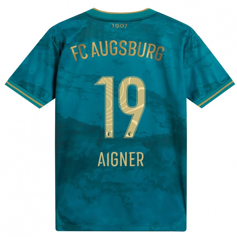 Danxen Børn Lukas Aigner #19 Grøn Brun Udebane Spillertrøjer 2026/27 Trøje T-Shirt