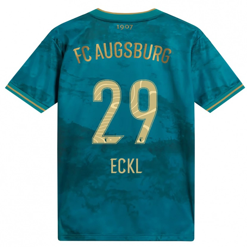Danxen Børn Florian Eckl #29 Grøn Brun Udebane Spillertrøjer 2026/27 Trøje T-Shirt