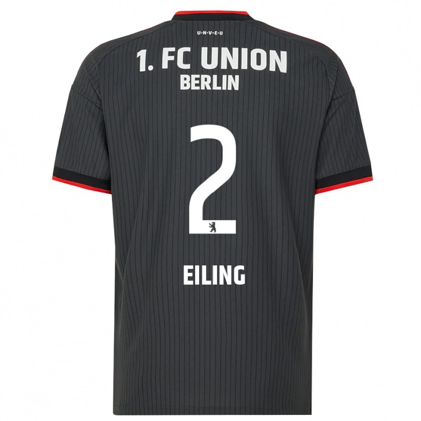 Danxen Børn Phillip Eiling #2 Sort Hvid Rød Udebane Spillertrøjer 2026/27 Trøje T-Shirt