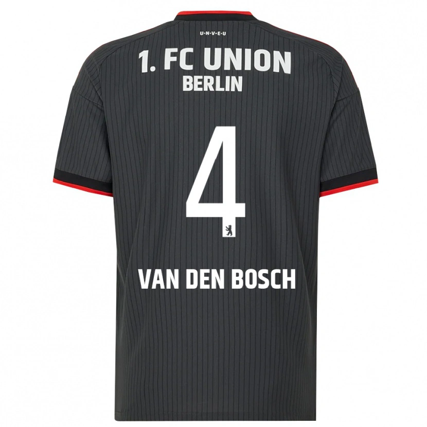 Danxen Børn Zeno Van Den Bosch #4 Sort Hvid Rød Udebane Spillertrøjer 2026/27 Trøje T-Shirt