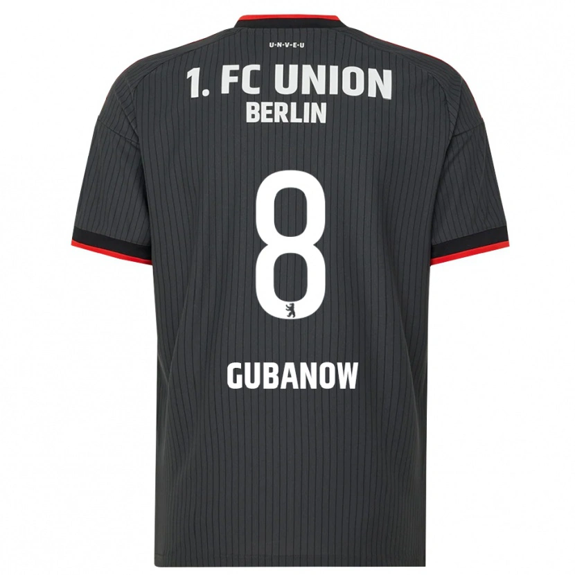 Danxen Børn Oskar Gubanow #8 Sort Hvid Rød Udebane Spillertrøjer 2026/27 Trøje T-Shirt