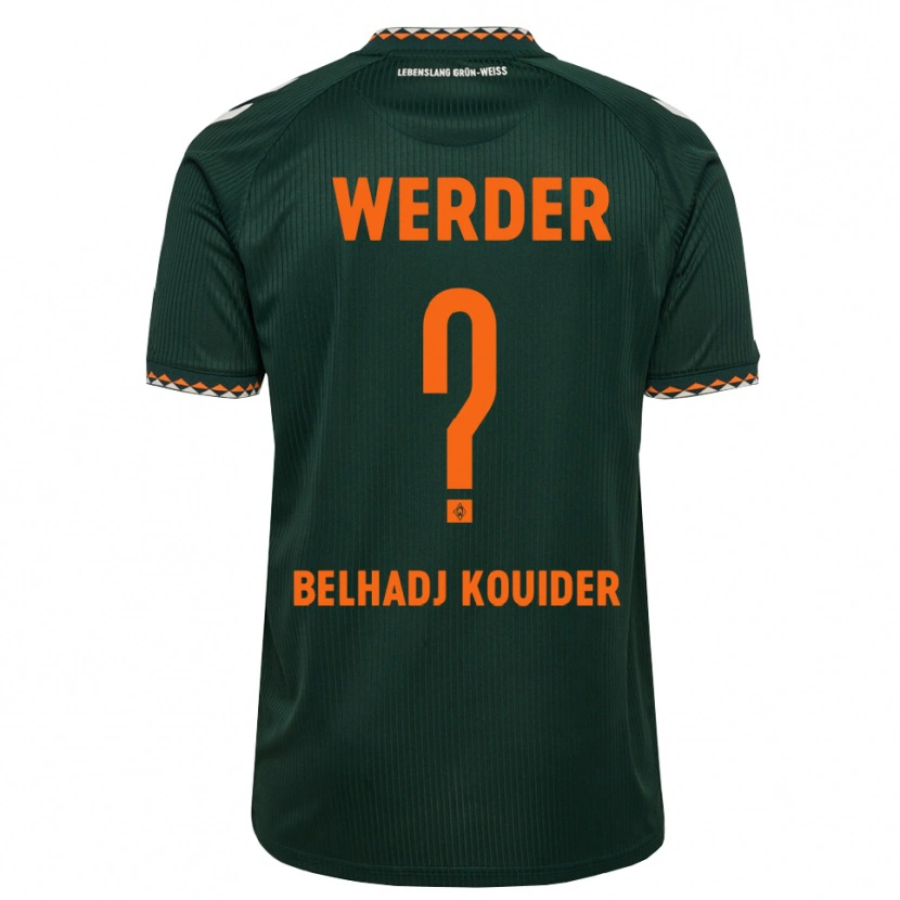 Danxen Børn Mahfoud Belhadj Kouider #0 Mørkegrøn Orange Hvid Udebane Spillertrøjer 2026/27 Trøje T-Shirt