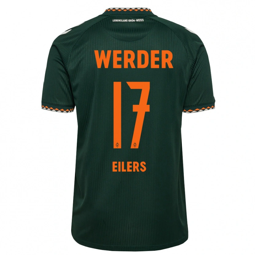 Danxen Børn Jonas Eilers #17 Mørkegrøn Orange Hvid Udebane Spillertrøjer 2026/27 Trøje T-Shirt