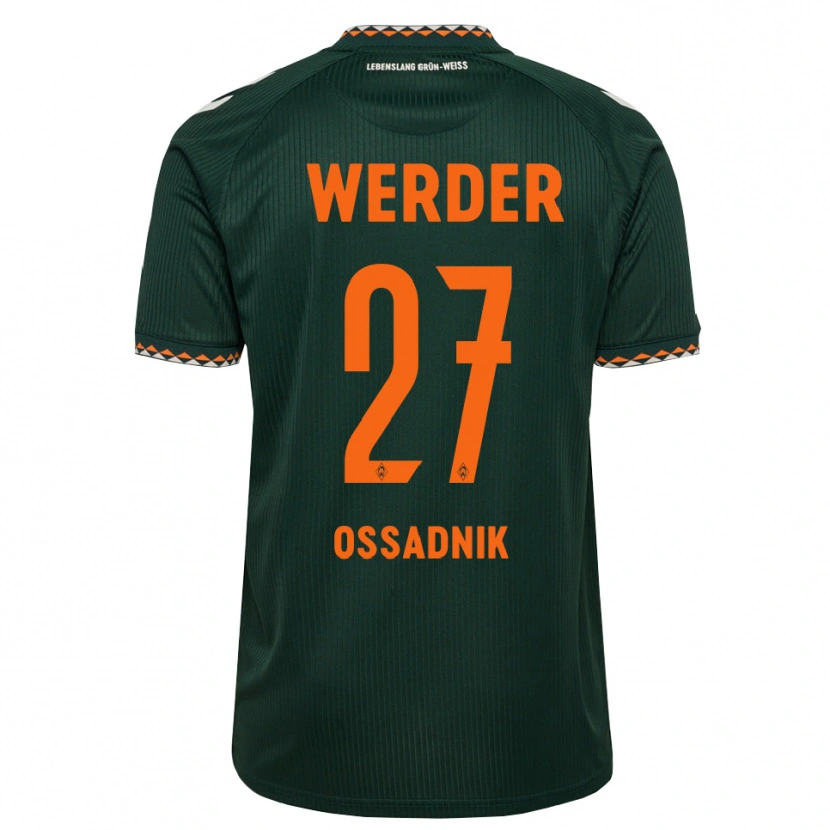 Danxen Børn Jannes Ossadnik #27 Mørkegrøn Orange Hvid Udebane Spillertrøjer 2026/27 Trøje T-Shirt