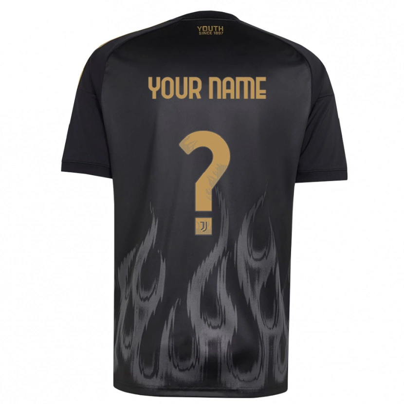 Danxen Børn Dit Navn #0 Sort Brun Tredje Sæt Spillertrøjer 2026/27 Trøje T-Shirt