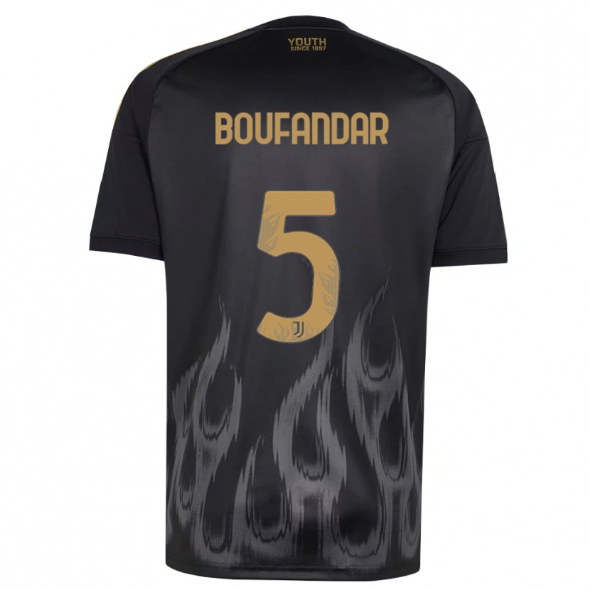 Danxen Børn Adam Boufandar #5 Sort Brun Tredje Sæt Spillertrøjer 2026/27 Trøje T-Shirt
