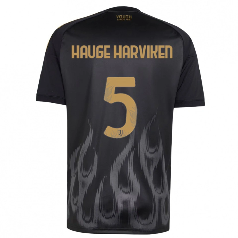 Danxen Børn Mathilde Hauge Harviken #5 Sort Brun Tredje Sæt Spillertrøjer 2026/27 Trøje T-Shirt