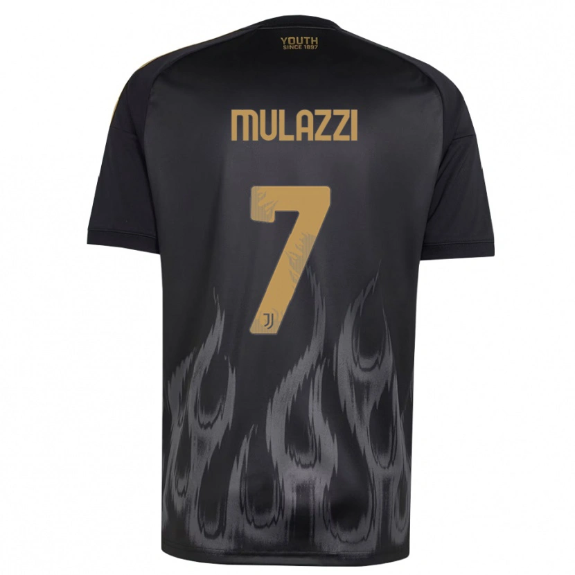 Danxen Børn Gabriele Mulazzi #7 Sort Brun Tredje Sæt Spillertrøjer 2026/27 Trøje T-Shirt