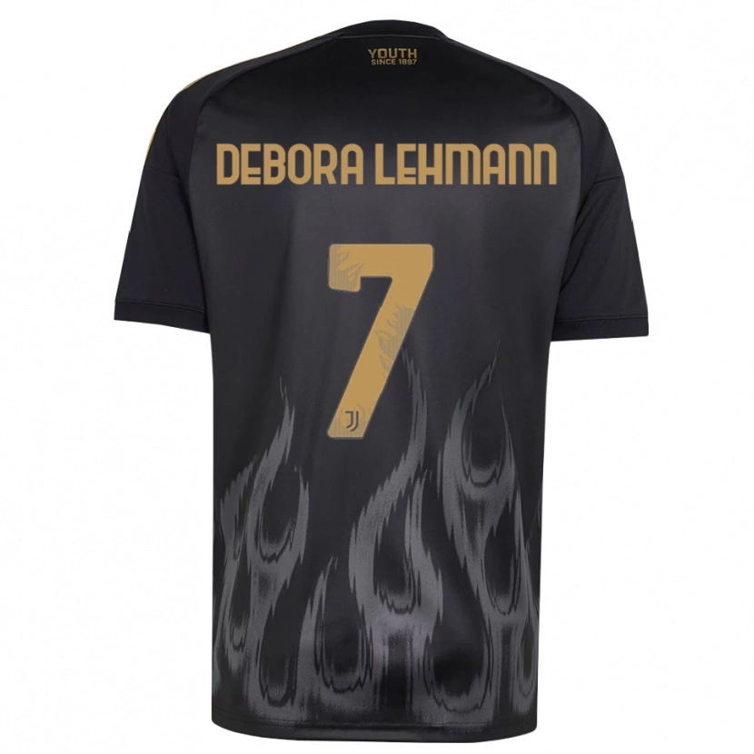 Danxen Børn Alisha Debora Lehmann #7 Sort Brun Tredje Sæt Spillertrøjer 2026/27 Trøje T-Shirt