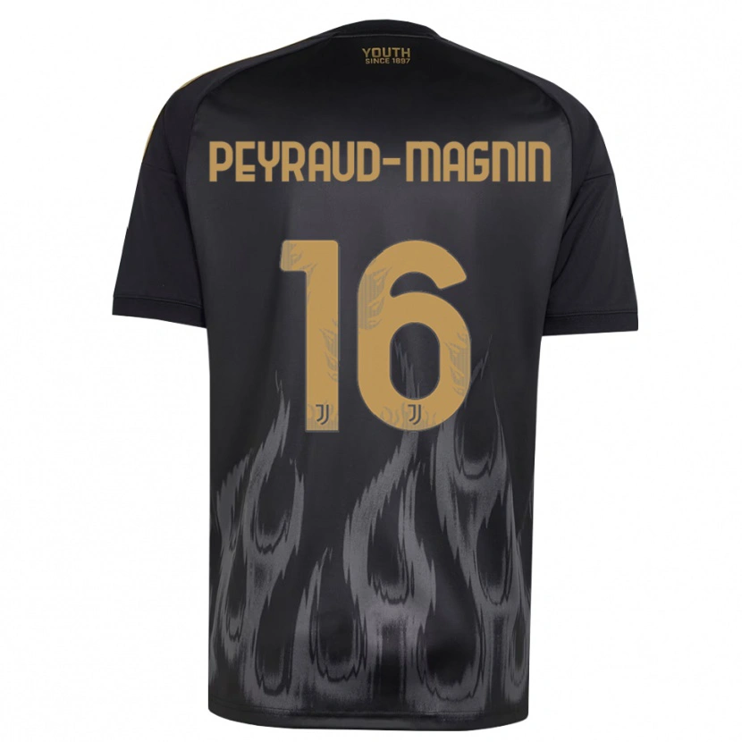 Danxen Børn Pauline Peyraud-Magnin #16 Sort Brun Tredje Sæt Spillertrøjer 2026/27 Trøje T-Shirt