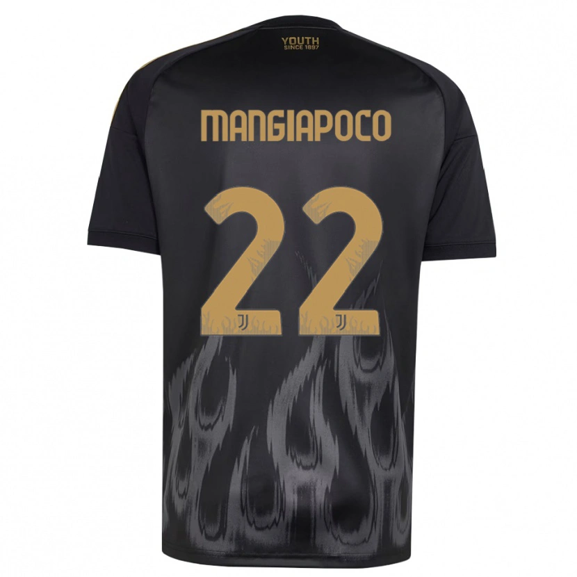 Danxen Børn Stefano Mangiapoco #22 Sort Brun Tredje Sæt Spillertrøjer 2026/27 Trøje T-Shirt