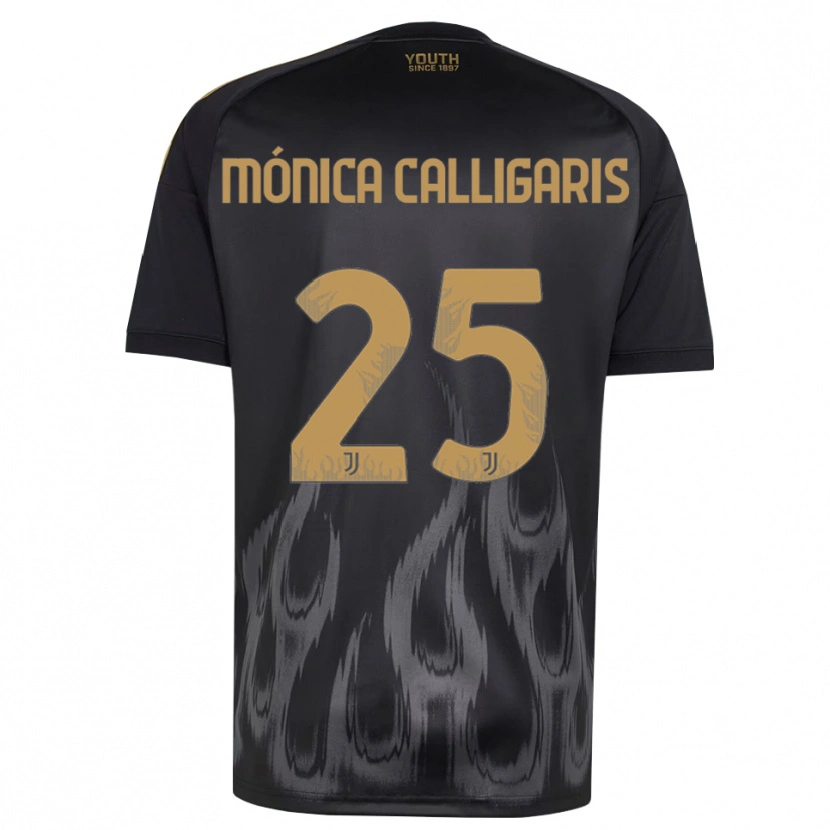 Danxen Børn Viola Mónica Calligaris #25 Sort Brun Tredje Sæt Spillertrøjer 2026/27 Trøje T-Shirt