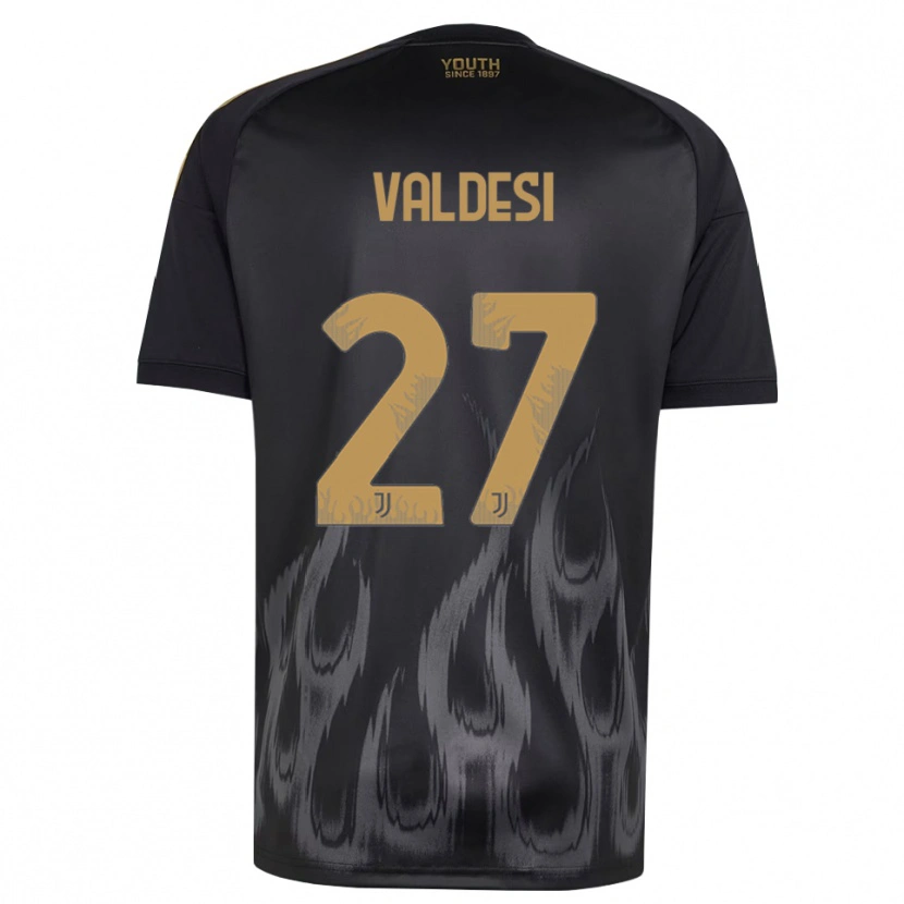 Danxen Børn Andrea Valdesi #27 Sort Brun Tredje Sæt Spillertrøjer 2026/27 Trøje T-Shirt