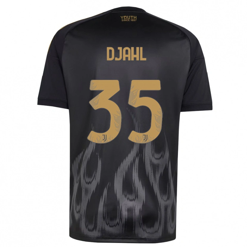 Danxen Børn Rayan Djahl #35 Sort Brun Tredje Sæt Spillertrøjer 2026/27 Trøje T-Shirt