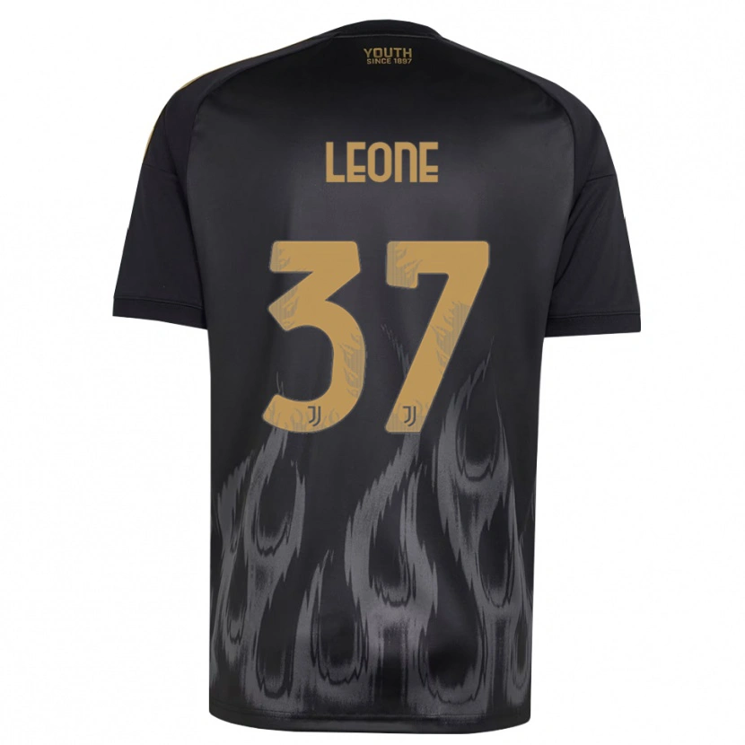 Danxen Børn Francesco Leone #37 Sort Brun Tredje Sæt Spillertrøjer 2026/27 Trøje T-Shirt