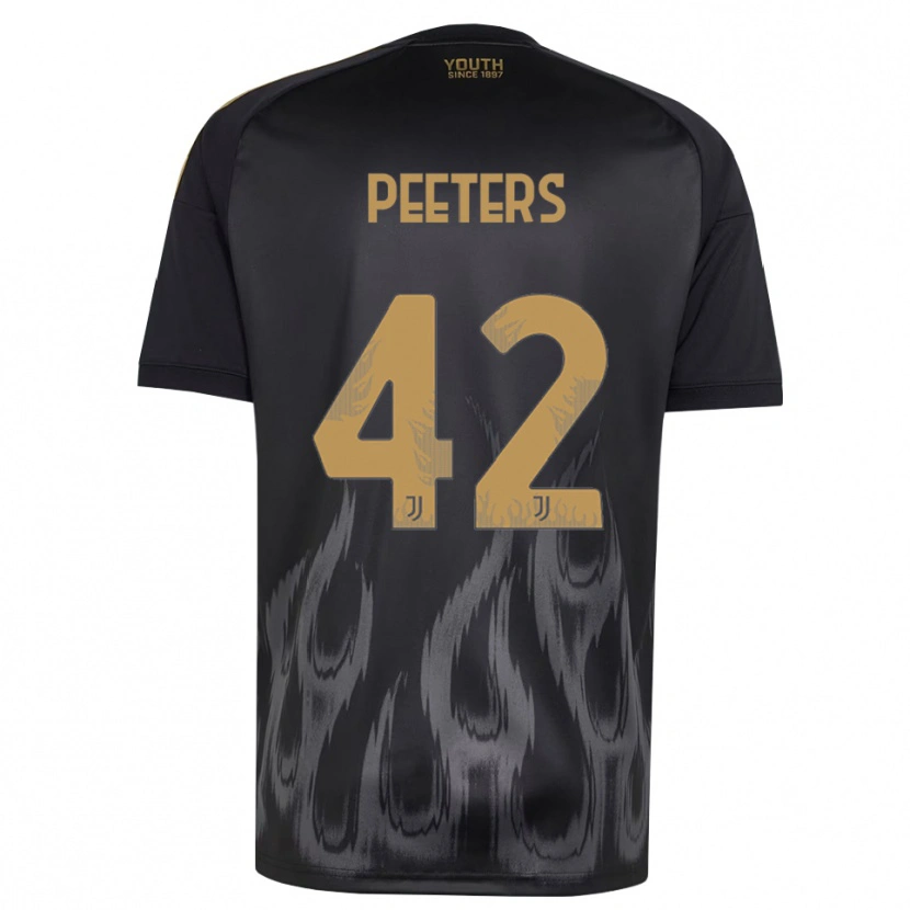 Danxen Børn Daouda Peeters #42 Sort Brun Tredje Sæt Spillertrøjer 2026/27 Trøje T-Shirt